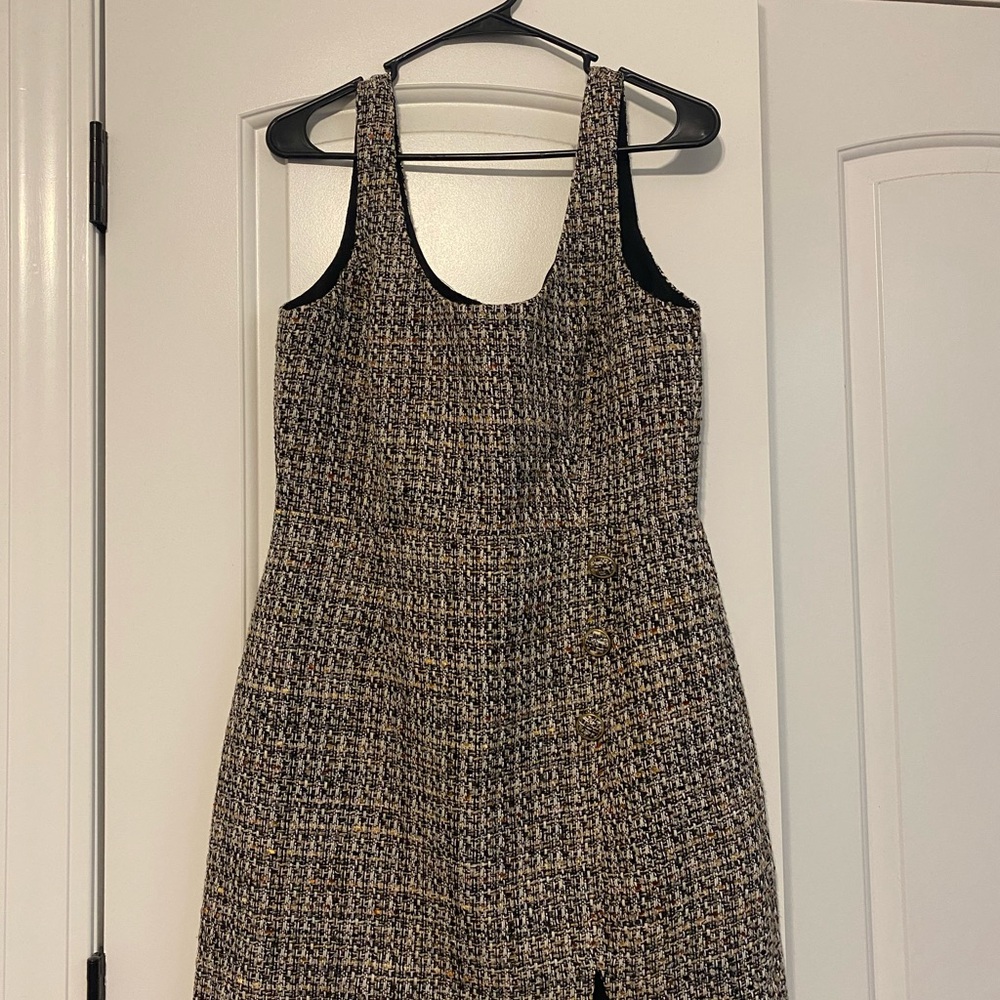 Gianni Bini Black and Brown Tweed Mini Dress